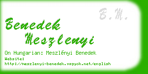 benedek meszlenyi business card
